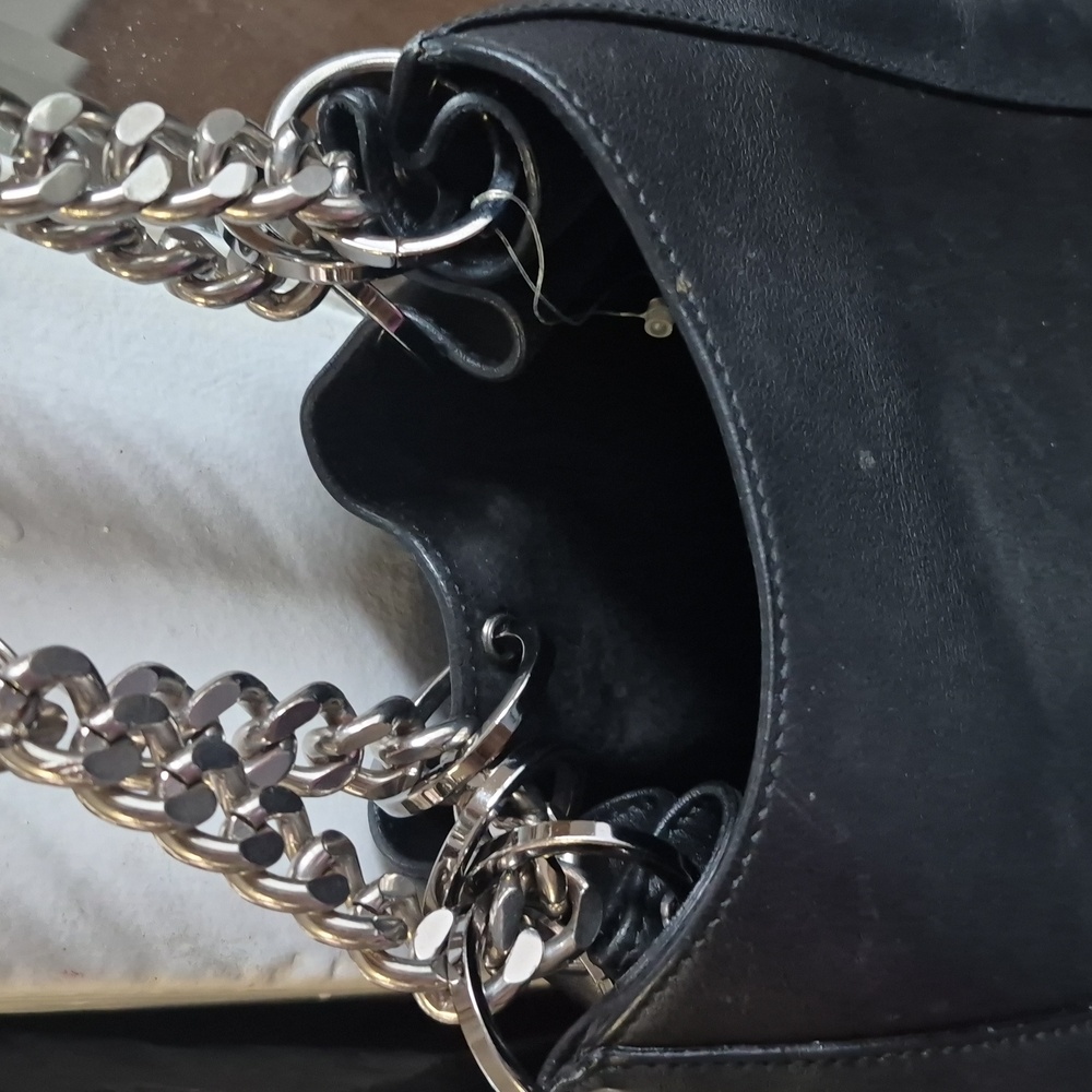 100% Gucci Black Leather Satchel/ Bucket Bag/ Hobo - Picture 13 of 14